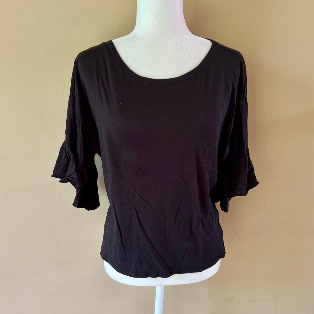 You Can Always Come Crash at my Place Large Black Shirt Top Tee 3/4 Sleeves